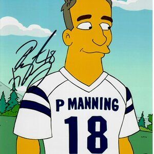 Peyton Manning NFL Quarterback The Simpsons Television Show Signed 8X10 Photo